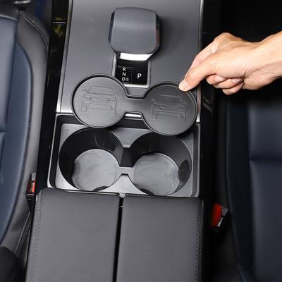 Pro Land Rover Range Rover Velar 2024 TPE Černá Podložka do slotu na držák nápojů středové konzole auta Protiskluzová podložka Příslušenství interiéru auta