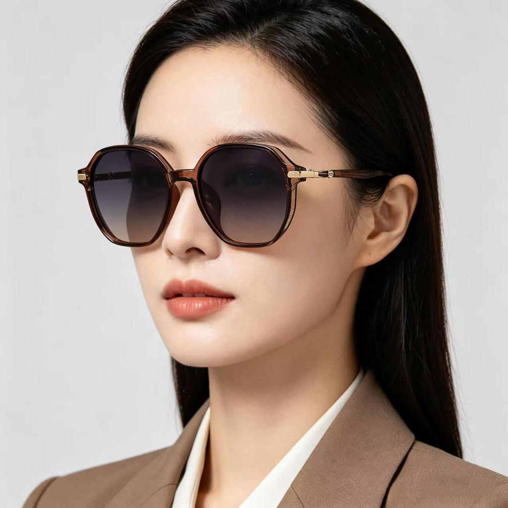 ins wind ultra-light small frame sunglasses women's high-end sense UV protection big face thin trend sunglasses
