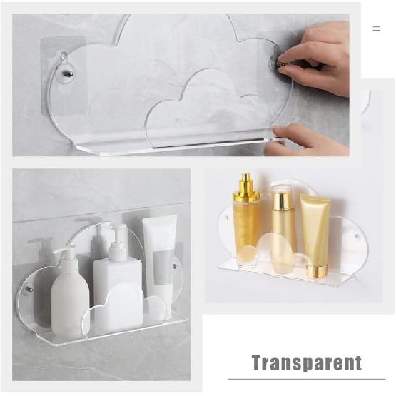 

Zerodeko Cloud Shape Bathroom Storage Acrylic Organizer for Shower Gel Toothbrushes Items Decorative Stand for Spaces Easy Installation