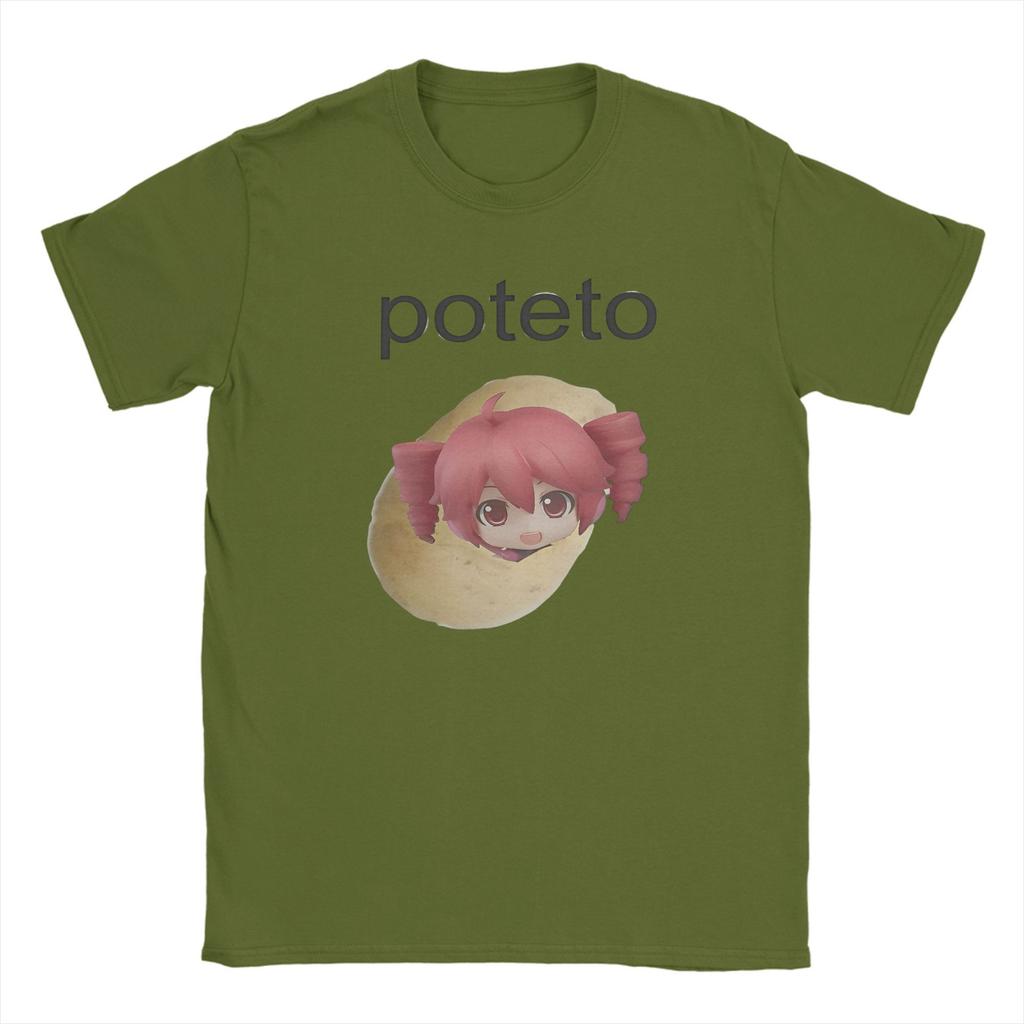 Funny Kasane Teto T-Shirt for Men Vintage 100% Cotton Tee Shirt Round Neck Short Sleeve T Shirt Printed Tops