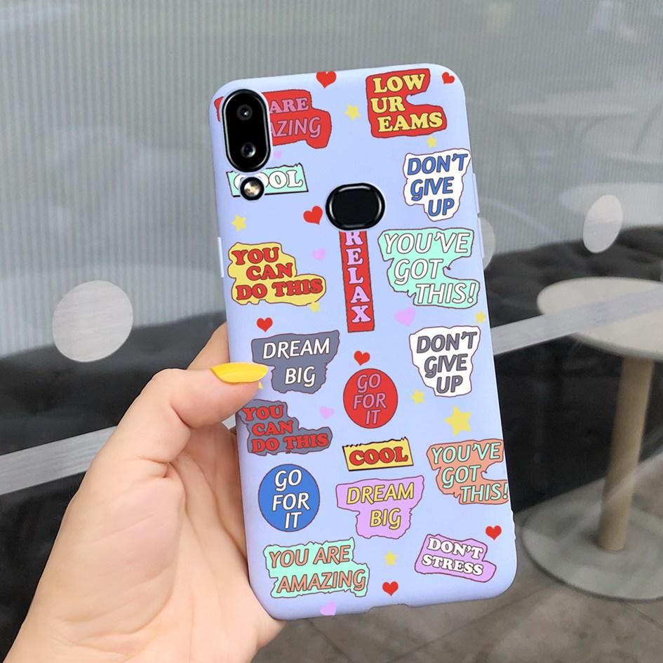For Phone Case Samsung Galaxy A10s A107 SM-A107F Case Fashion Candy Color Flower Soft Cover For Samsung A10s A 10 S A10 2019 Bag