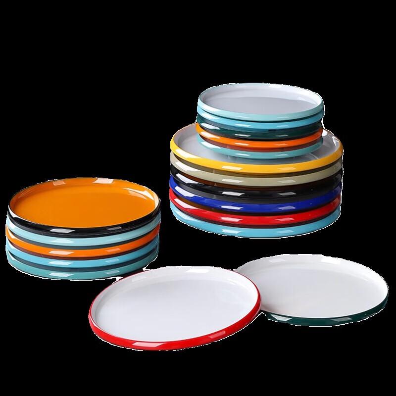 Nordic Style Melamine Round Flat Dining Plate