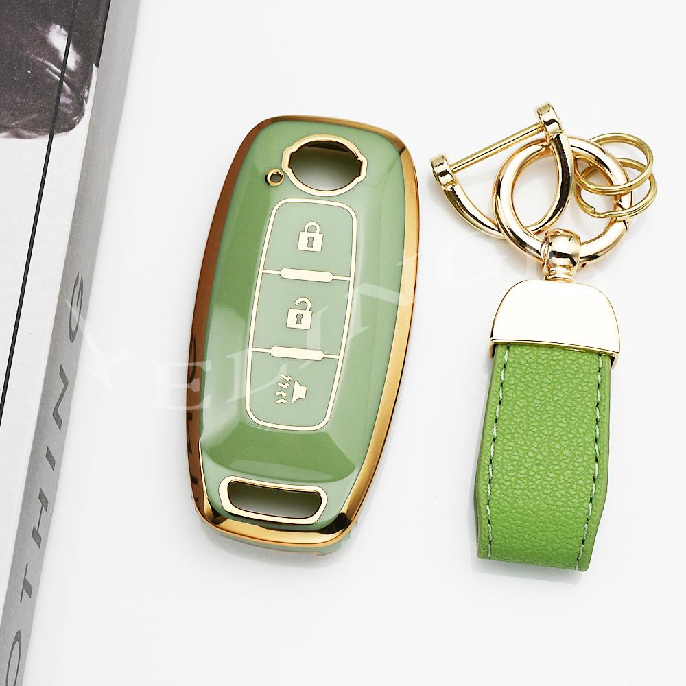 3 Buttons Car Remote Shell For Nissan X-Trail T33 Qashqai J12 Teana Altima Ariya Tpu Key Case Cover Holder Keychain