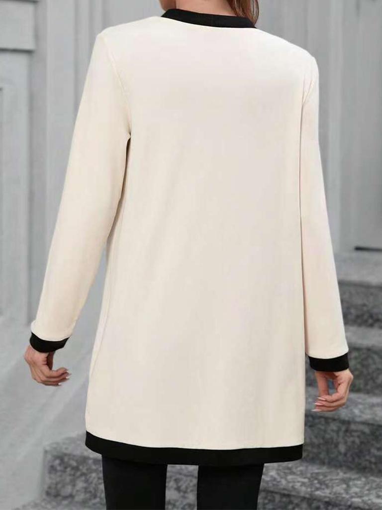 2025 Women's Fashion Color Block Patchwork Single-Breasted Top