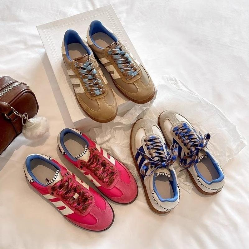 Fashion Genuine Leather Retro Shoes for Women 2024 New Breathable Flat-soled Sports and Casual Lace-up Sneakers with Trendy Shoes