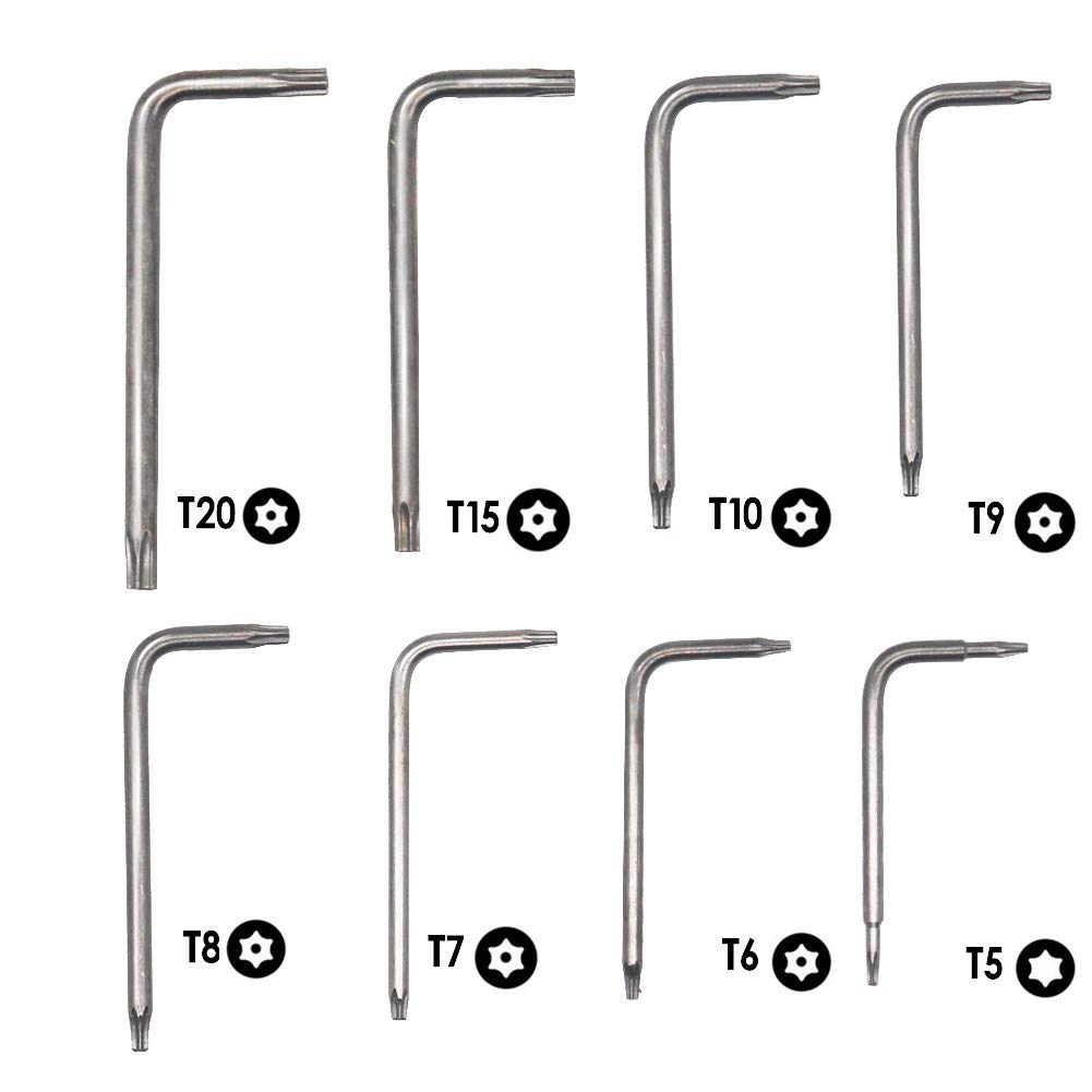 Torx Screwdriver Set with and T5 Hex Hex and Torx Compatible with for Mac and Hard Drive and Replacement (8-Piece Set) T6, T8, T9, T10, Star-Shaped