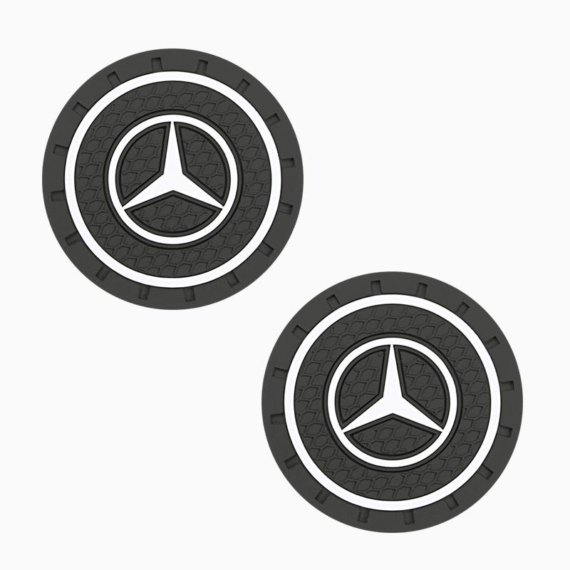 FA03Car Water Cup Bottle Holder for Mercedes Benz W176 W177 W204 GLC GLK CLA GLA 2PCS Anti-slip Pad Mat Interior Mouldings GSBD-BECH UDHW1