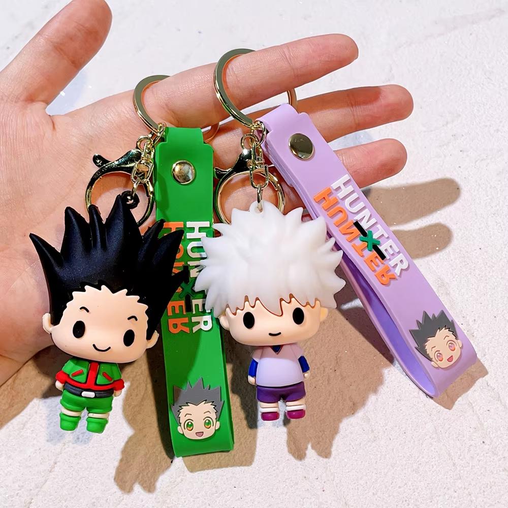 Anime HUNTER X HUNTER Figure Keychain Silicone GON·FREECSS Doll Pendent Keyring Car Key Holder Accessories Jewelry Kids Toy Gift