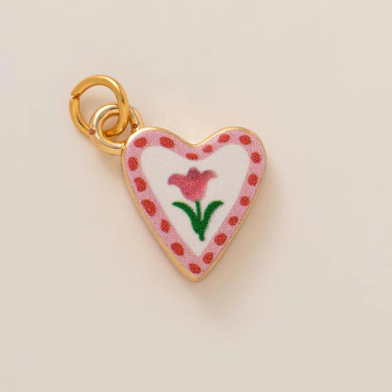 Small Cute Simple Versatile Flower Series Love Flower Clover Small Yellow Flower Diy Pendant Charms For Jewelry Making