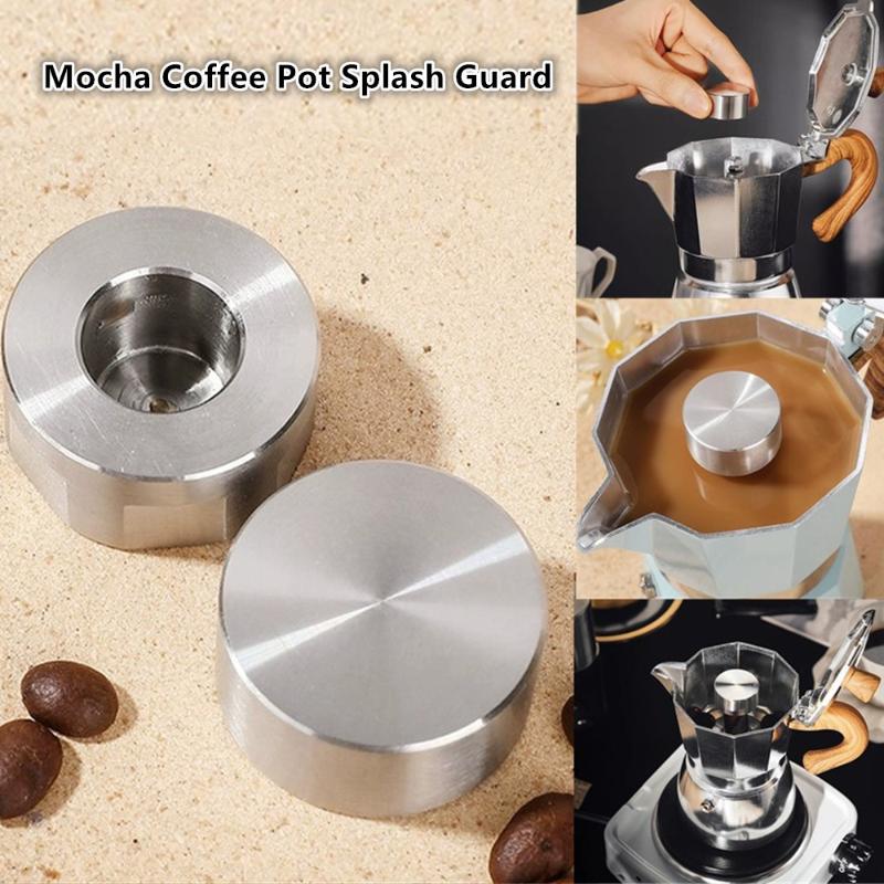 Edelstahl Moka Kanne Herdplatte Spritzwasserschutzventil Moka Kanne Spritzwasserschutzdeckel Spritzschutz Kappe Espressokocher Zubehör