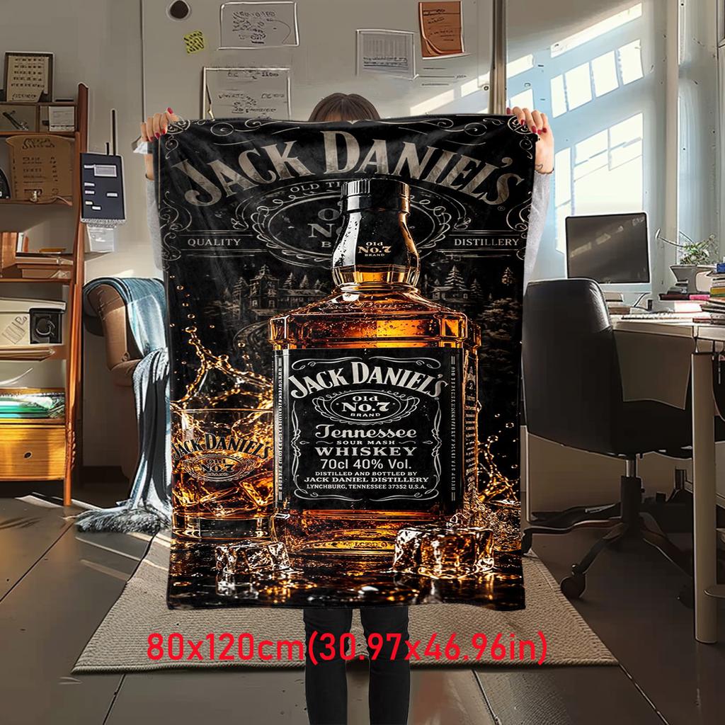 Jack Daniel's Tennessee Whiskey Plush Blanket Soft Comfortable All Seasons blanket Sofa Office Naps blanket Outdoor Travel throw Perfect Gift
