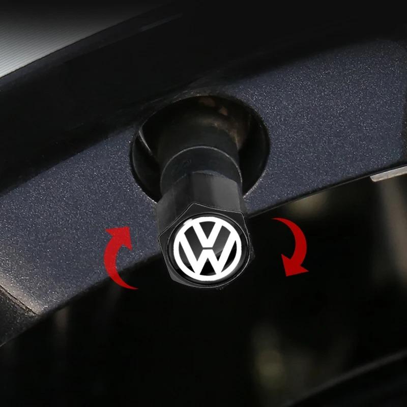 1 set Metal Wheel Air Valve Covers Tire Valve Stem Caps with Keychain for VW CC Golf 6 7 GTI Tiguan B5 B6 B7 MK5 Passat OEM 3B7