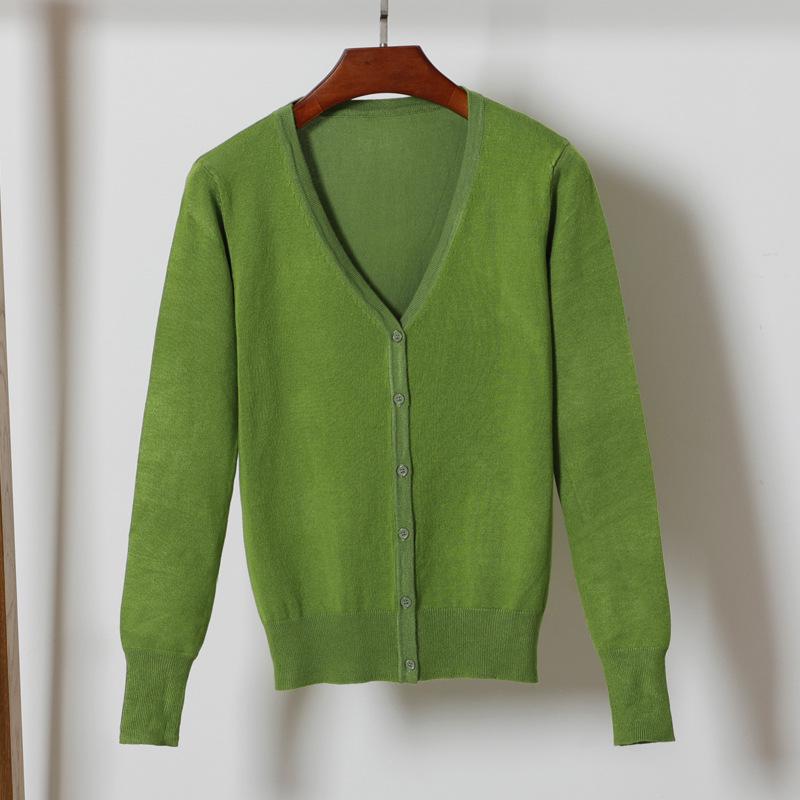 Spring Autumn Loose Outside Sweaters Cardigan Sweater Women's Short Long-sleeved Thin Coat