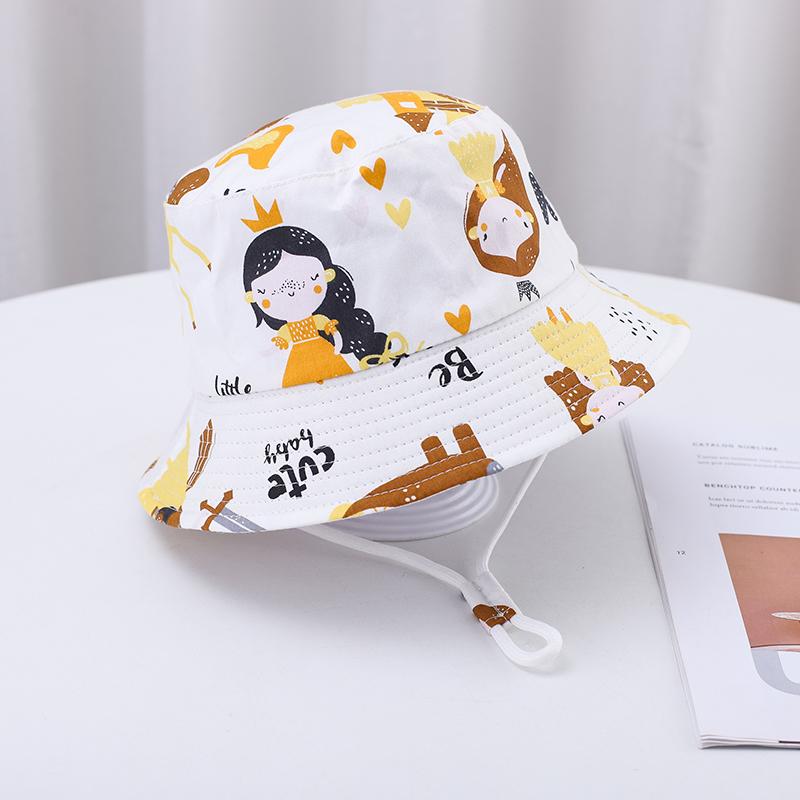 Summer Baby Hat Boy Girl Cotton Uv Protection Sun Cap Children Panama Beach Kids Bucket Hat Cute Cartoon Infant Caps