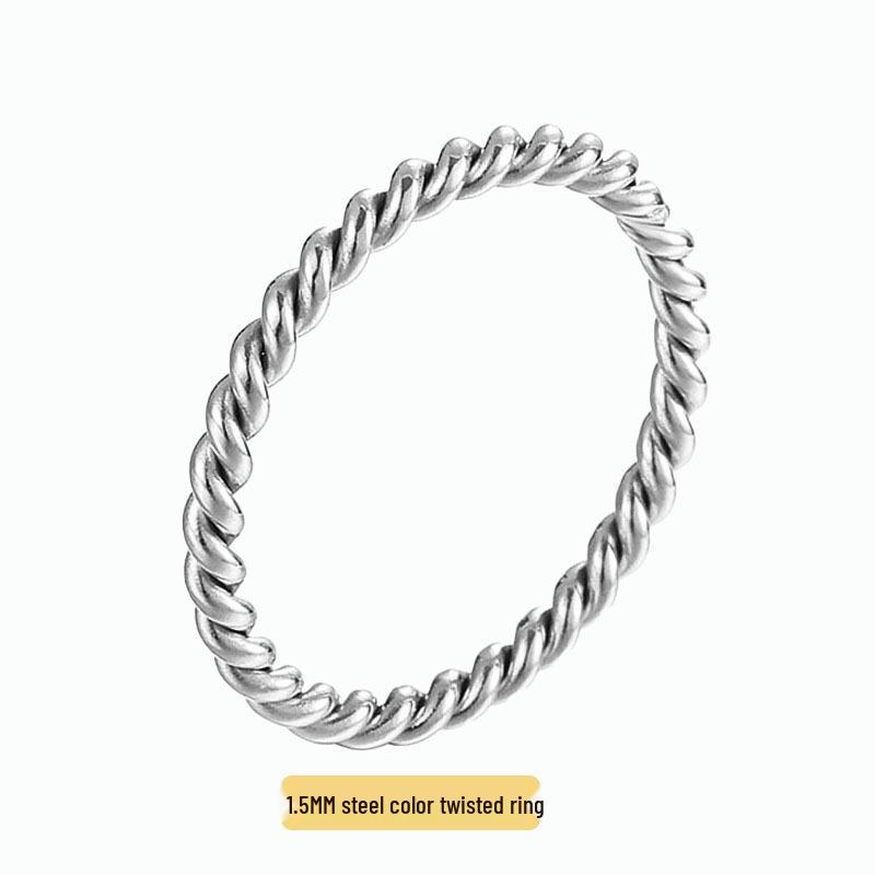 Titanium Steel Women's Ring - Light Luxury Korean Style, Non-fading Stainless Steel Band Jewelry.