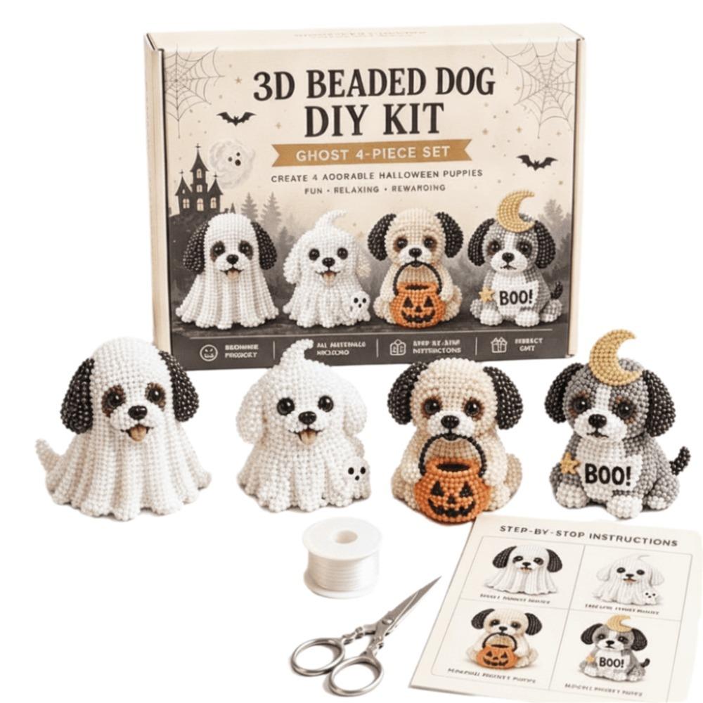 Süßes Design Halloween Perlenhund-Set Tierform Handgemachtes Perlenkunst-Set Heimdeko