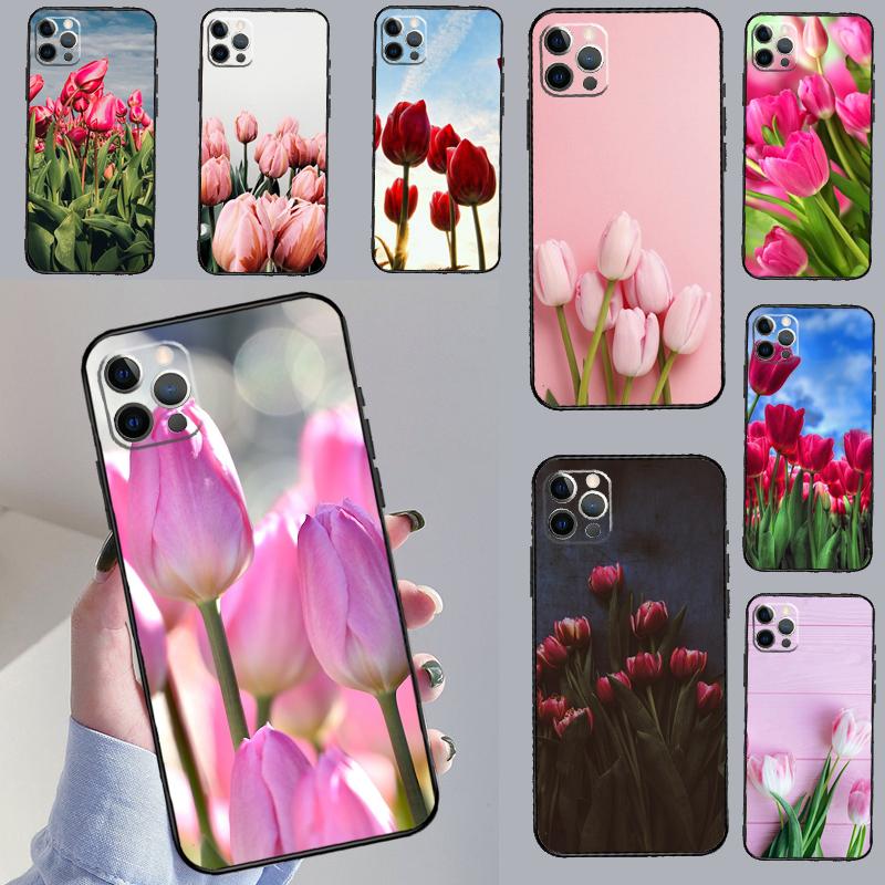 Tulips Flower Case For iPhone 13 Pro Max 16 15 11 12 14 17 Pro Max mini 15 16 Plus 16e 17 Air Phone Cover