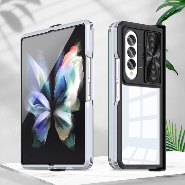 

Нескользящий защитный складной чехол для камеры Samsung Galaxy Z Fold 4 5g Fold4 Zfold4 противоударный чехол для телефона Funda for samsung Z Fold 4 серый/чёрный