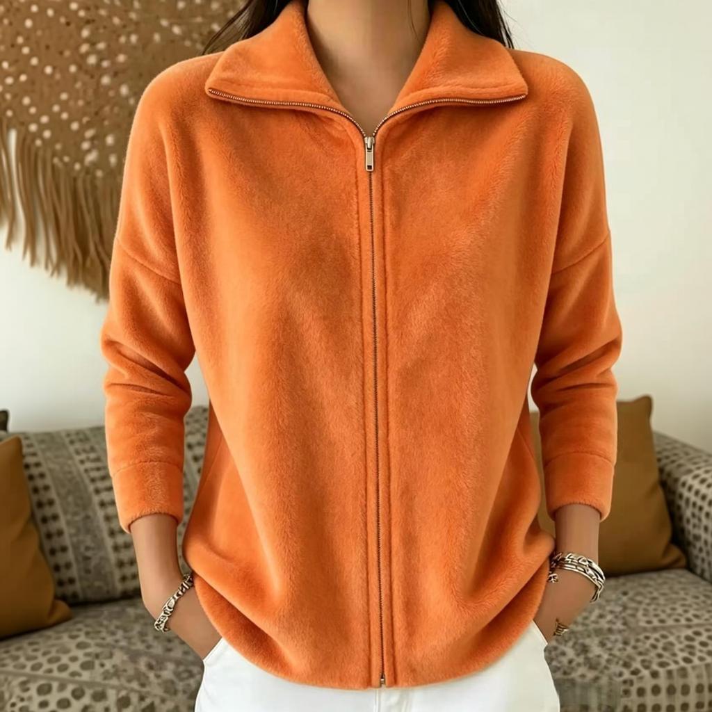 Women's Stylish Multi-Color Zip-Up Jacket – Loose & Versatile