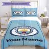 Manchester City İsminizi Özelleştirin Nevresim Takımı Nefes Alabilen Yorgan Kılıfı Yastık Kılıfları ile Ev Dekorasyonu Doğum Günü Hediyesi