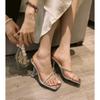 So white! Beautiful rhinestone wine glass and silver high heels, women's open-toed transparent cool slippers, and sandals