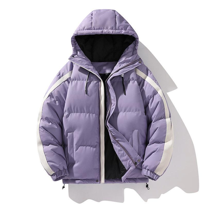 Trendy and fashionable couple cotton-padded clothes for men and women, loose trendy brand warm and thickened hooded cotton-padded jackets for men