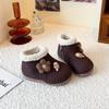 Girls' cotton shoes with velvet to keep warm Children's Boken cotton boots Winter new baby soft-soled non-slip foreign princess short boots