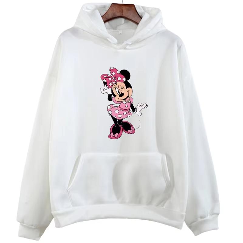 Minnie Mouse Print Hoodie Kawaiii Men's and Women's Disney Sweatshirt Autumn Fashion Comfortable Casual O-neck Streetwear Jumper