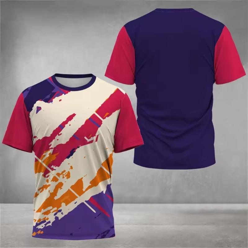 Men 3D T-Shirts Short Sleeve Summer Clothing New Large Size Sports Unisex  Running Round Neck Tops