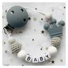 Free Personalised BPA Free Silicone Baad Dummy DIY Silicone Baby Pacifier Custom Clip Name Colorful Pacifier Chain Teething Gift
