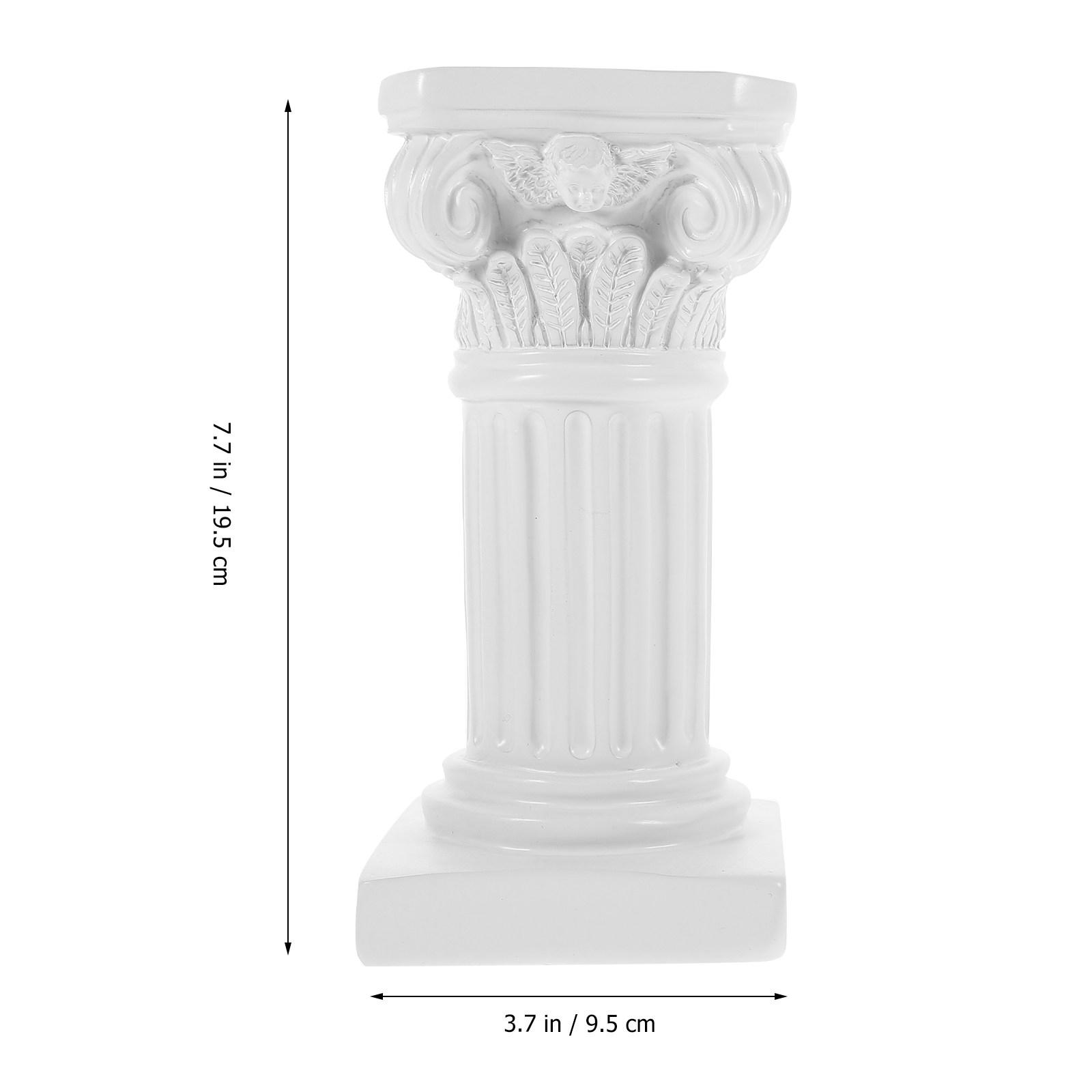 1Pcs Roman Pillar Resin Candleholder Marble Candlestick Decorative Tabletop Home Decor Party Accessory Home Holder белый