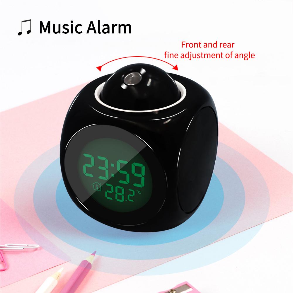 Projection Alarm Clock Ceiling Display Snooze Desk Table Clock Voice Multifunction Digital Projection Clock Temperature Display