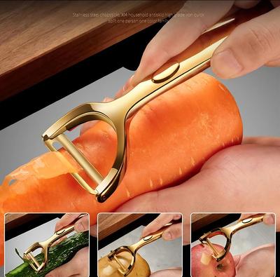 Goldener Gemüseschäler Kartoffel Karotten Schäler Edelstahl Schäler mit Ergonomischem Rutschfestem Griff & Scharfer Klinge Küchenwerkzeuge