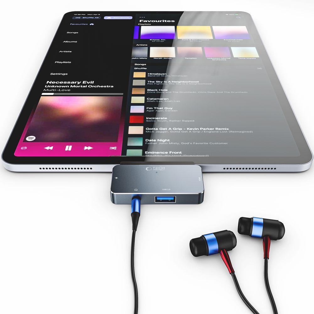 Tech-Protect V6-Hub Adapter 4In1 Grey