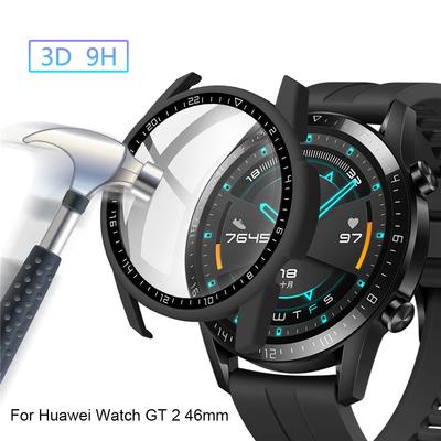 PC Shell Tempered Glass Cover Screen Protector Frame Dial Scale Protective Case For Huawei Watch GT 2 46mm Smart Watch Accessory