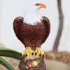 Solar Eagle Resin Statue Outdoor Garden Stake Lights Bald Eagle Sculpture Animal Stump Lamp for Lawn Pathway Decoration
