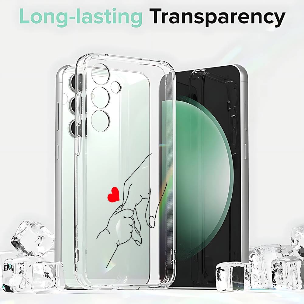

Mom Daughter Son Dad Hold Hands Phone Case Silicone For Samsung S30,23,21,22,20 FE lite,S10,9,PIus Note20ultra Soft Transparent SamsungS23plus5G