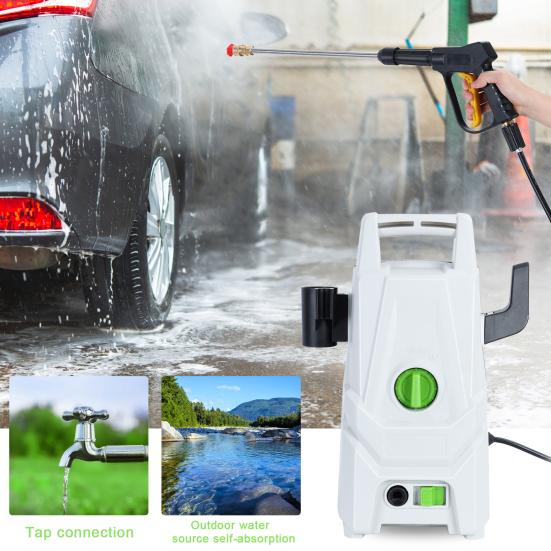 Car Washer Electric Pressure Washer 100BAR Power Washer with 5 Color Nozzle 1400W High Pressure Washer Cleaner