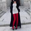 Retro Red Pantyhose Women Outer Wear Skinny Velvet Socks Pants For This Year Tight Plastic Bottom Pants