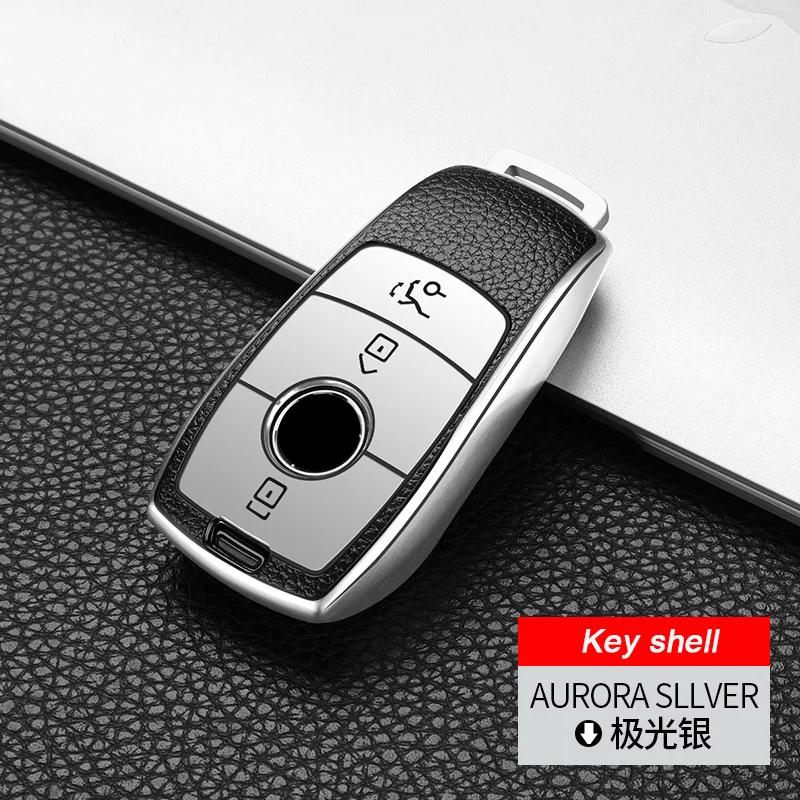 

Interior Mouldings Zinc Alloy Solid Color Key Case For Mercedes Benz Keychain Shell Cover CLS GLA GLB GLC A C E Class GLE W177 W