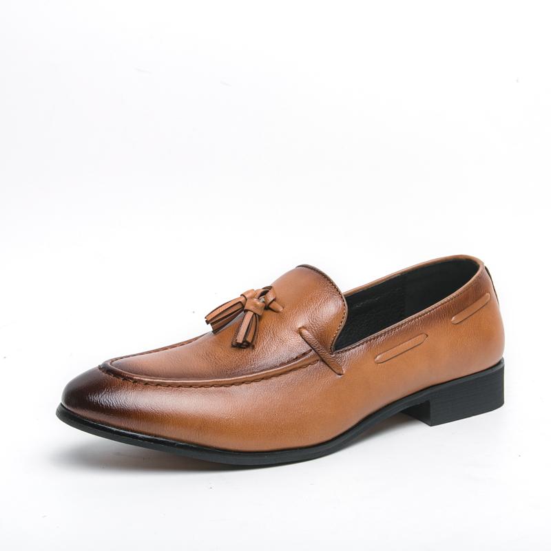 

Модные мужские лоферы высокого качества от бренда, на мягкой подошве, противоскользящие, для вождения, универсальная мужская деловая повседневная обувь, осенний новый стиль 46 коричневый