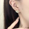 French Full Diamond Zircon Love Earrings, Niche Design, High-End Earrings, Feminine Stud Earrings