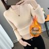 2025 Women's Velvet Knit Half-Turtleneck Sweater: Cozy Winter Base Layer Top