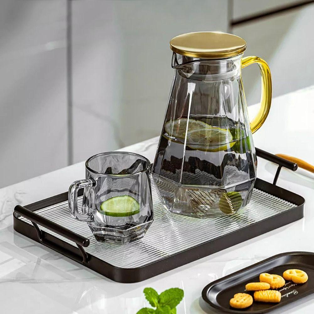 Leak-proof Acrylic Serving Tray Rectangle Kitchen Countertop Organizer  Desktop