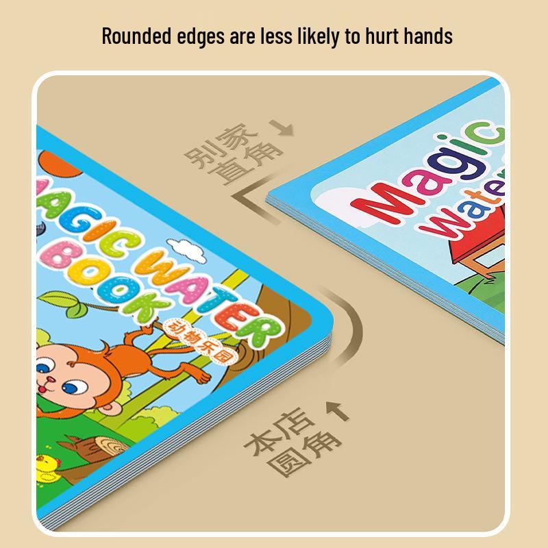 Reusable Children's Magic Water Doodle Book with Baby Water Pen - Educational Drawing Toy