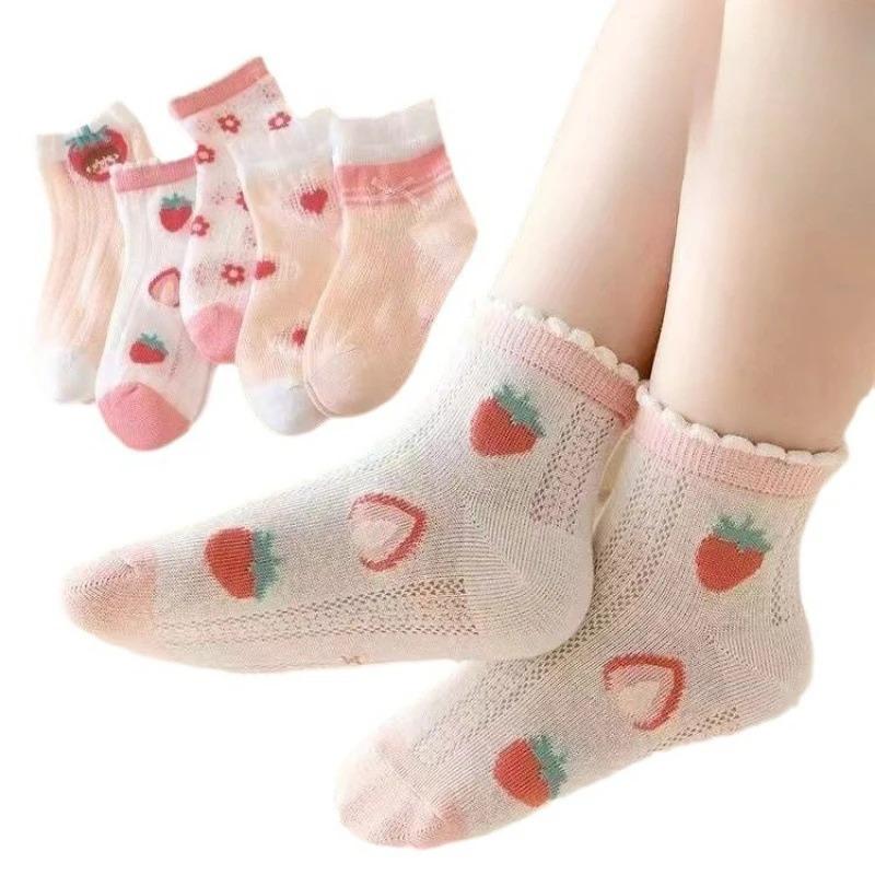 5 Pairs Baby Girls Socks Spring Summer Cotton Newborn Baby Kids Cartoon Socks for Children Boys Socks 0-12Y