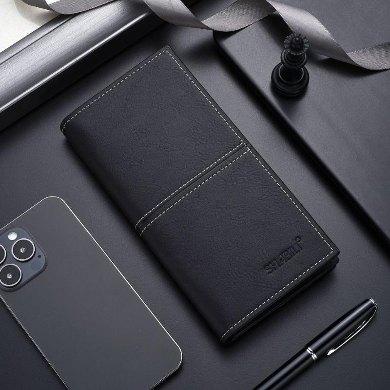 Business Ultra-thin Long Wallet Creative Multi Slot Wallet Men's Card Foreskin Clip