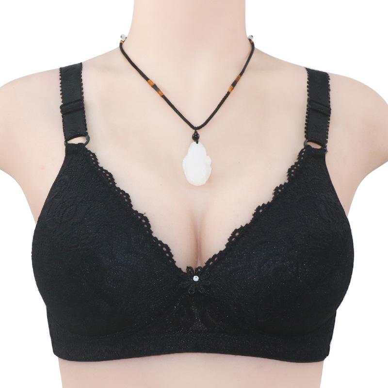 Autumn New Product Luxury Thin Full Lace Cup Mom Bra Adjustable Shoulder Strap No Steel Rim Underwear