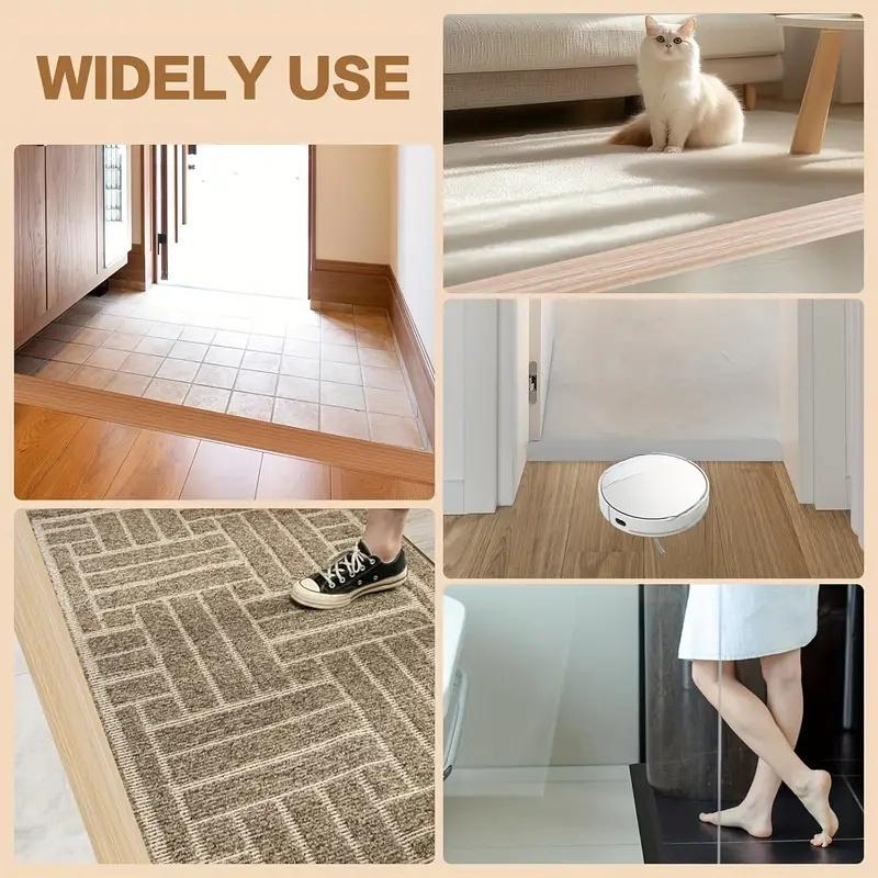 1pc 7cm/2.75in Self-adhesive PVC Floor Transition Strip, Household Threshold Ramp, Suitable for Doorways, Edge Decoration