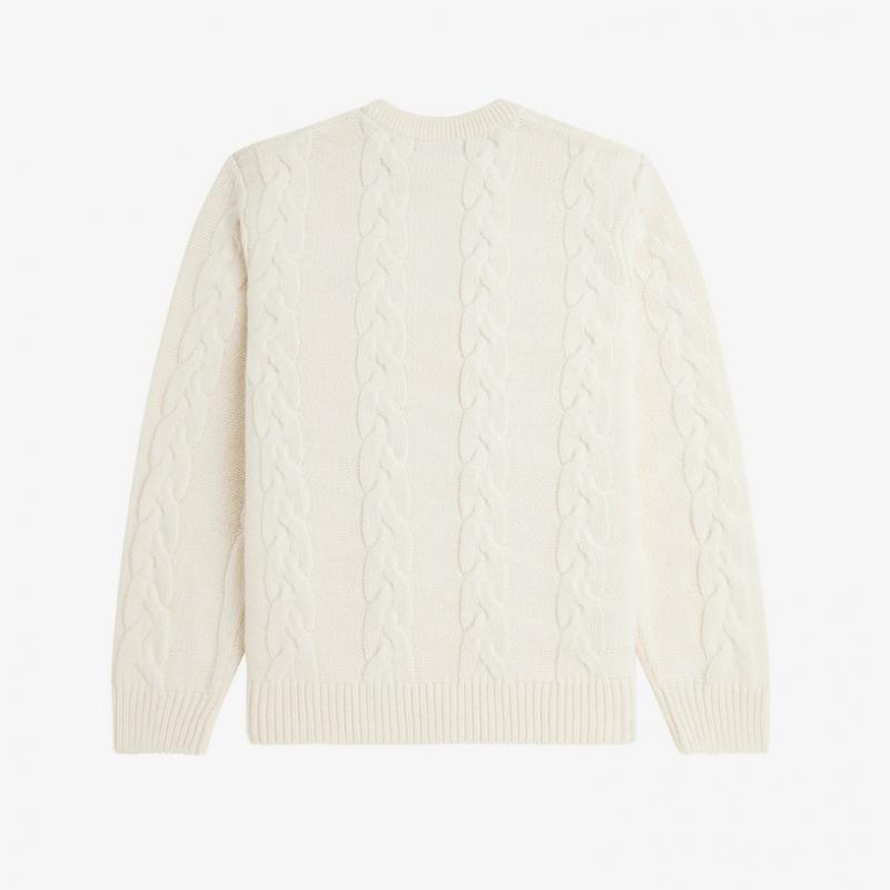 Fred Perry [sharp] Chunky Cable Knit Sweater   Ecru Afpm2438562 560